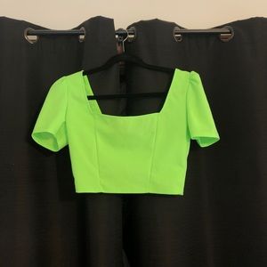 Lime cropped going out shirt